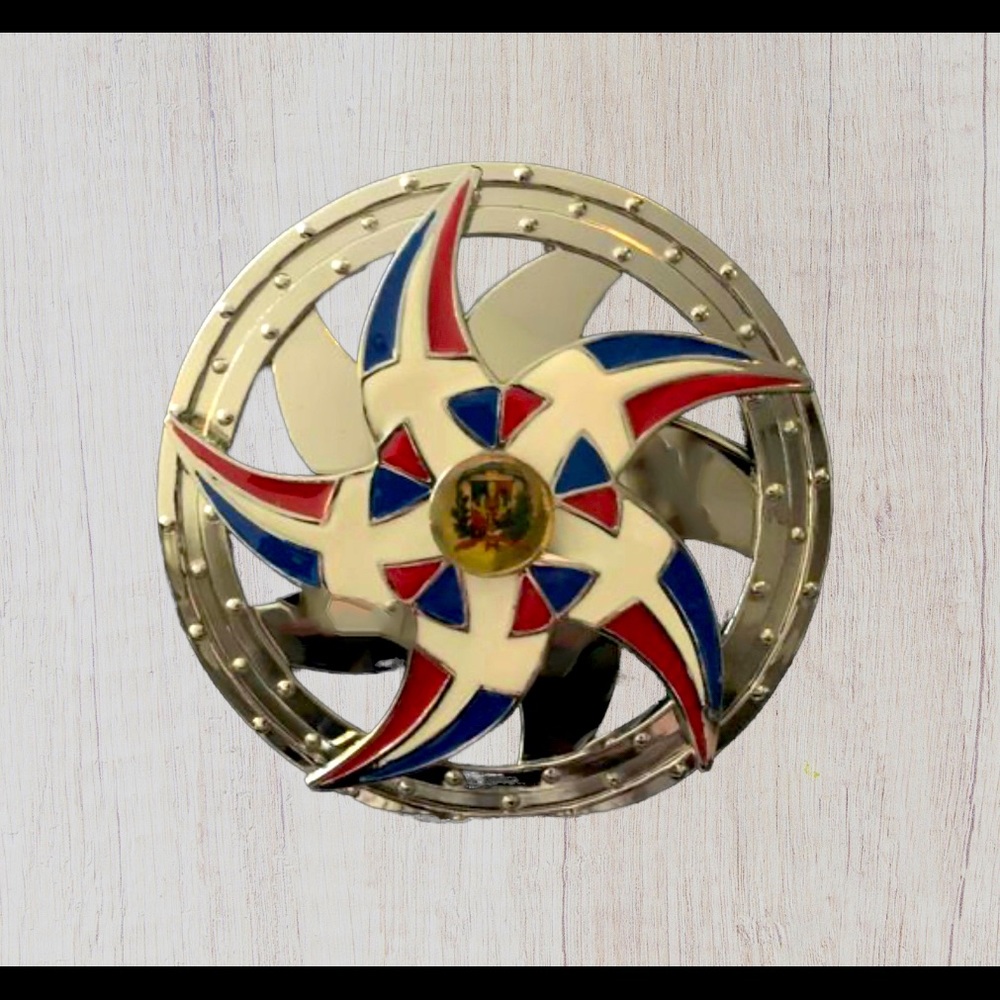 Spinner Belt Buckle Red/White/Blue BRAND NEW